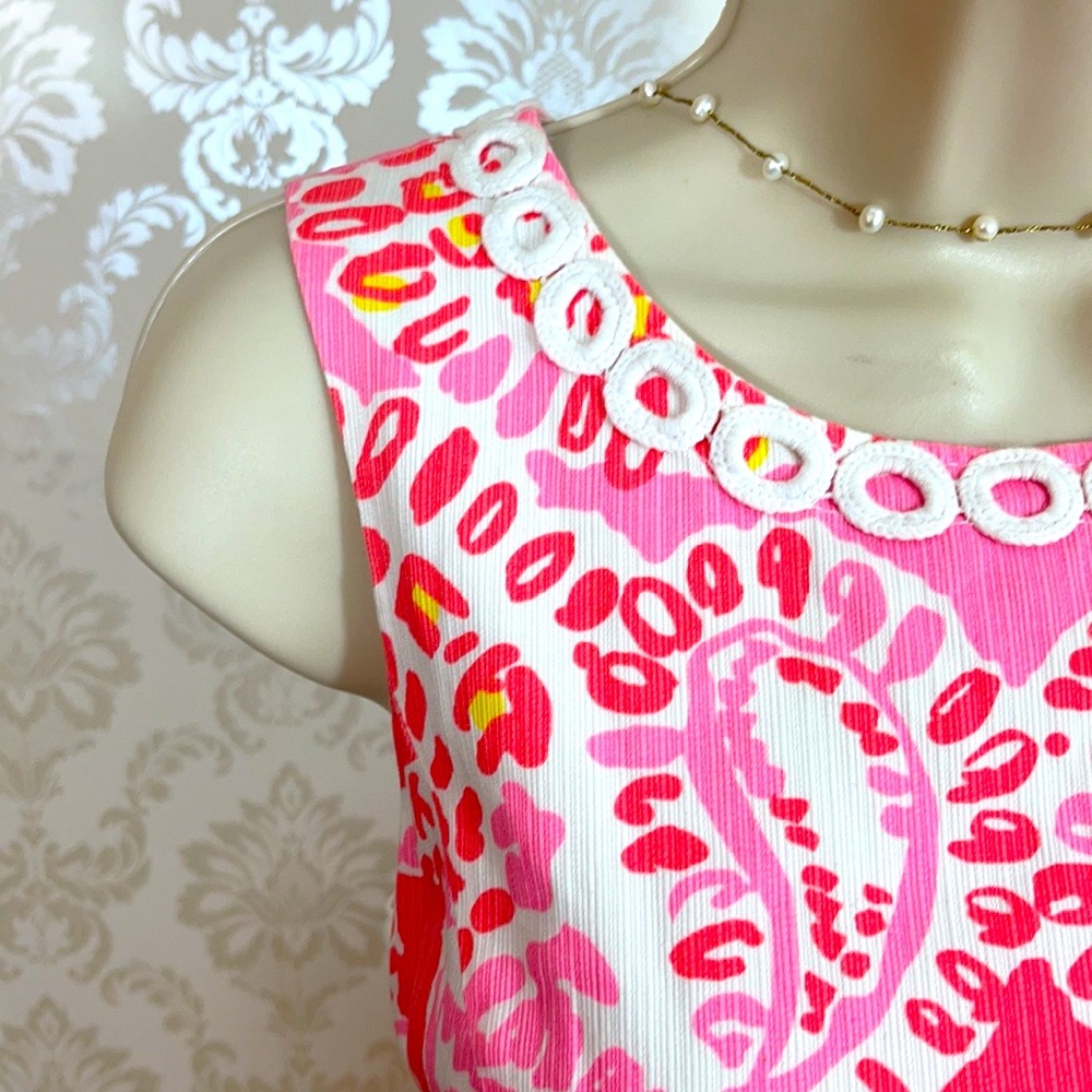 Lilly Pulitzer Pink and White Printed Sheath Dress - Picture 5 of 7
